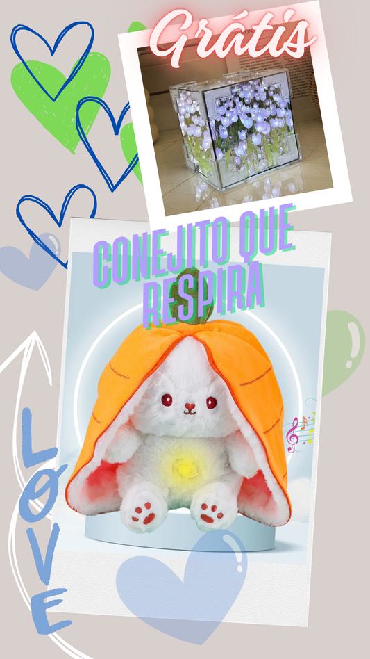 Peluche Conejo en Forma de Zanahoria o Fresa que Respira